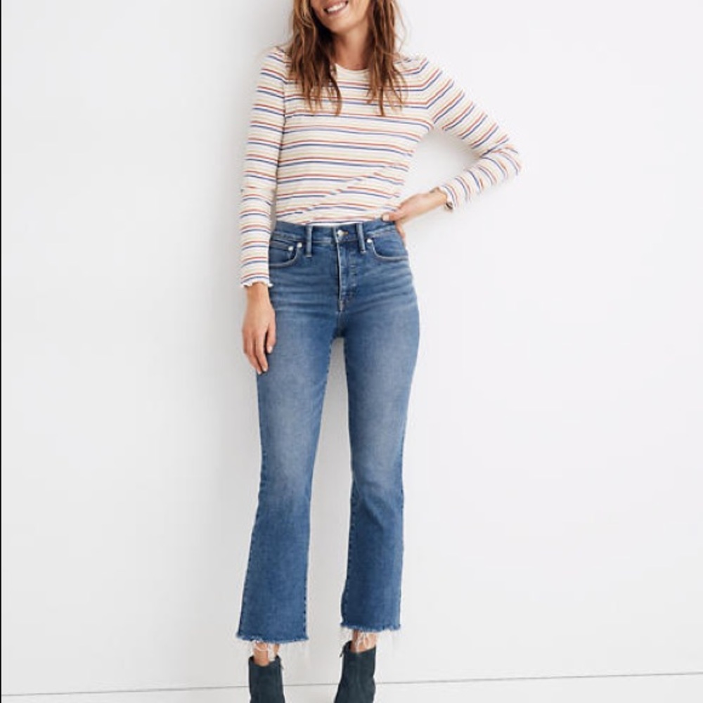 Madewell Cali Demi Boot Raw Hem Relaxed Jeans